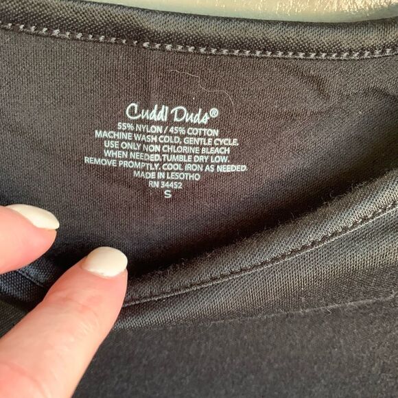 Cuddl Duds Black Long Sleeve Top size S - Picture 3 of 4